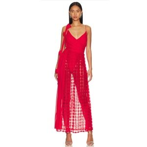 NEW Revolve For Love & Lemons Hannah Maxi Dress Red Small